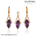 60924 Xuping princess accessories women jewelry noble promotional single oval gemstone gold two pieces set